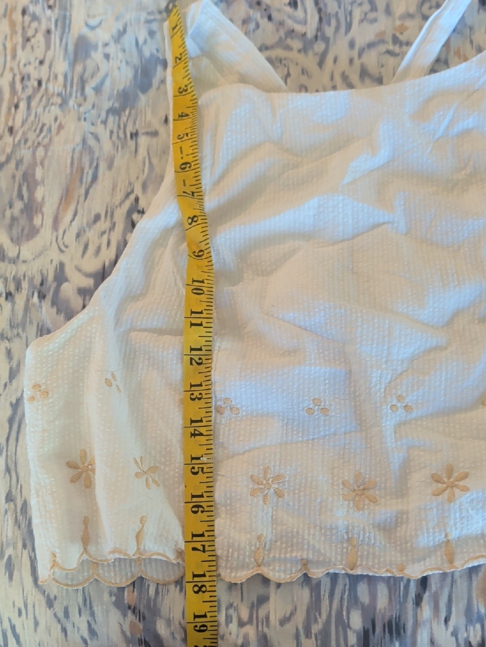 Free People NWOT Kayla Tie Back Embroidered Top in Plain White Combo sz LRG - Picture 7 of 14